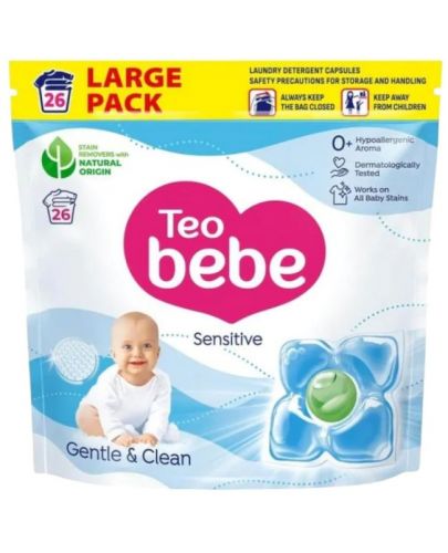 Капсули за пране Teo Bebe Gentle & Clean - Sensitive, 26 капсули - 1