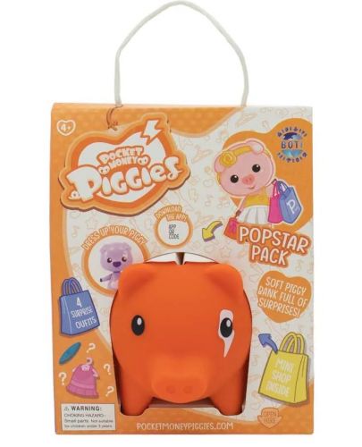 Касичка прасенце Boti Pocket Money Piggies - Оранжева, с аксесоари - 1