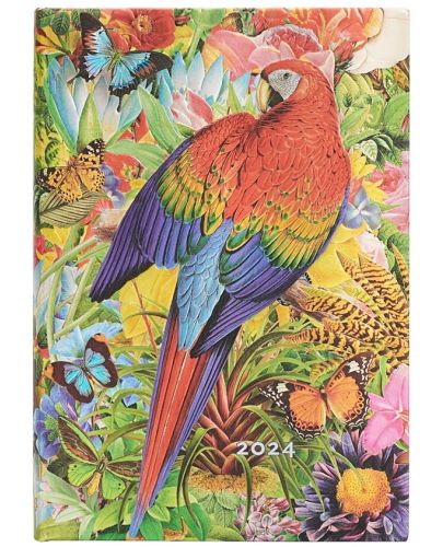Календар-бележник Paperblanks Tropical Garden - Хоризонтален, 80 листа, 2024 - 1