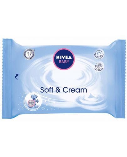 Nivea Baby Кърпички с крем Soft & Cream, 63 броя - 1