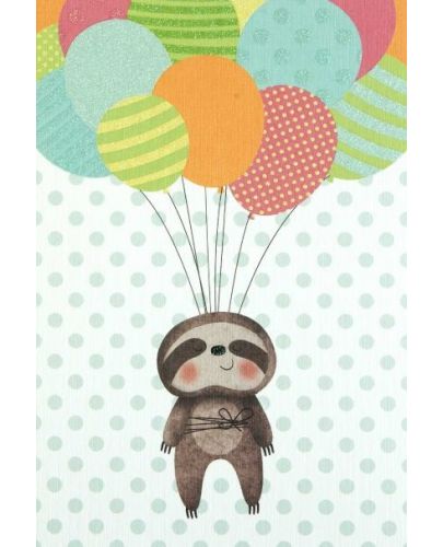 Картичка за рожден ден Busquets - Енот, с балони - 1