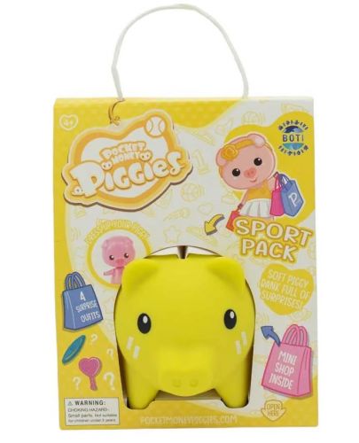 Касичка прасенце Boti Pocket Money Piggies - Жълта, с аксесоари - 1