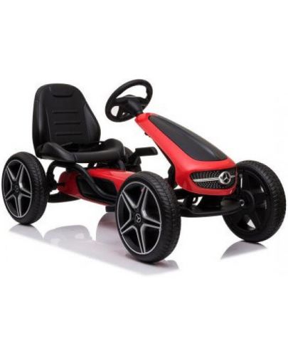 Картинг кола Moni Toys - Mercedes-Benz Go Kart, EVA, червена - 3