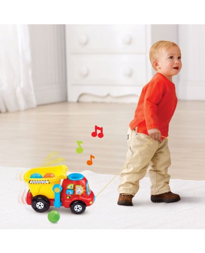Бебешка музикална играчка Vtech - Камион, за дърпане - 4