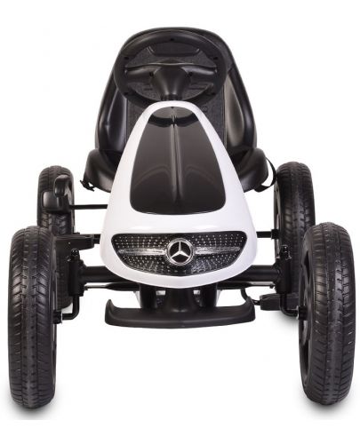 Картинг кола Moni - Mercedes-Benz Go Kart, EVA, бяла - 3