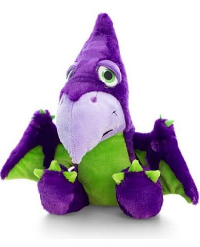 Плюшена играчка Keel Toys - Динозавър, лилав, 16 cm - 1