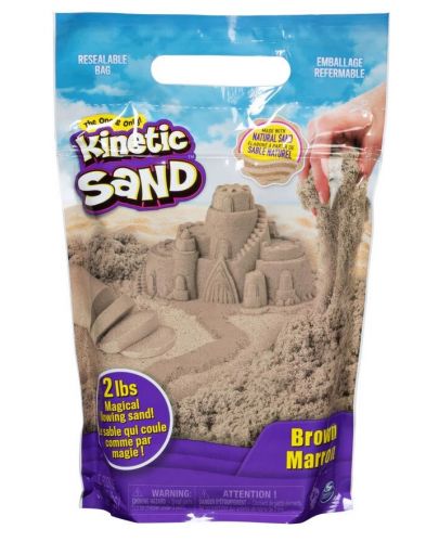 Кинетичен пясък в пликче Spin Master Kinetic Sand - Кафяв, 1 kg - 1