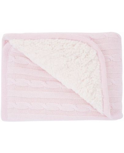 Kikkaboo Плетено памучно одеяло с шерпа Light Pink - 1