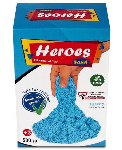 Кинетичен пясък в кyтия Heroes - Син цвят, 500 g - 1