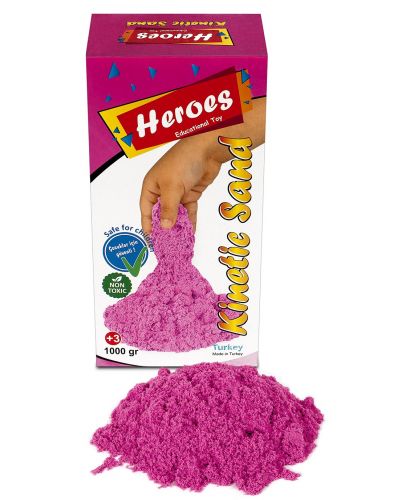 Кинетичен пясък в кутия Heroes  - Розов цвят, 1000 g - 2