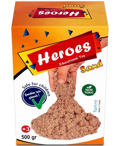 Кинетичен пясък в кyтия Heroes - Натурален цвят, 500 g - 1