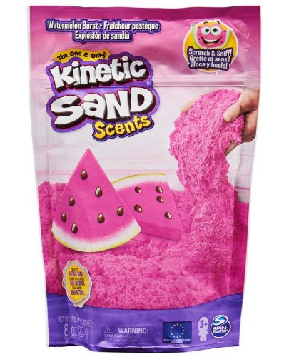 Кинетичен пясък Spin Master - Kinetic Sand, с аромат на диня, розов, 227 g - 1