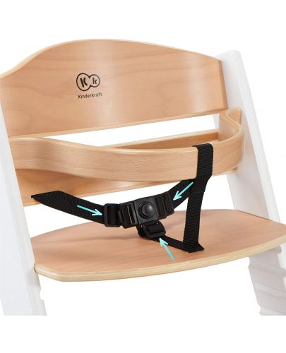 KinderKraft Столче за хранене ENOCK дървено/бели крака - 5