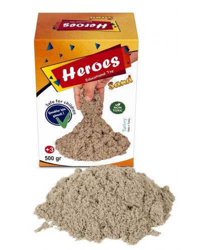 Кинетичен пясък в кyтия Heroes - Натурален цвят, 500 g - 2