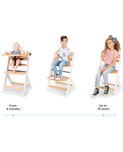 KinderKraft Столче за хранене ENOCK дървено/бели крака - 8