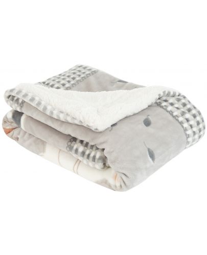 Kikkaboo Супер меко бебешко одеяло с шерпа Polar Fisher 110/140 см сиво - 2