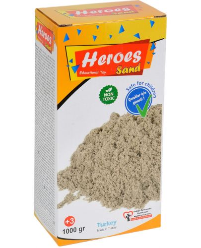 Кинетичен пясък в кутия Heroes - Натурален цвят, 1000 g - 1