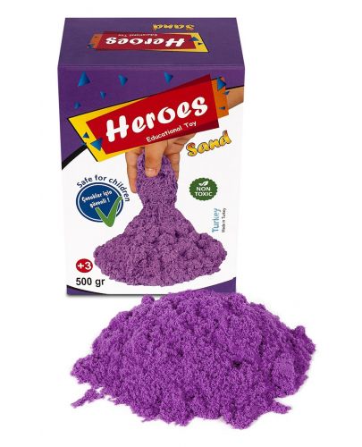 Кинетичен пясък в кyтия Heroes - Лилав цвят, 500 g - 2