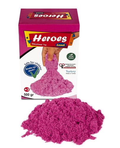 Кинетичен пясък в кyтия Heroes - Розов цвят, 500 g - 2