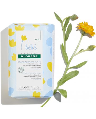 Klorane Bebe Calendula Нежен сапун за лице и тяло, 250 g - 3