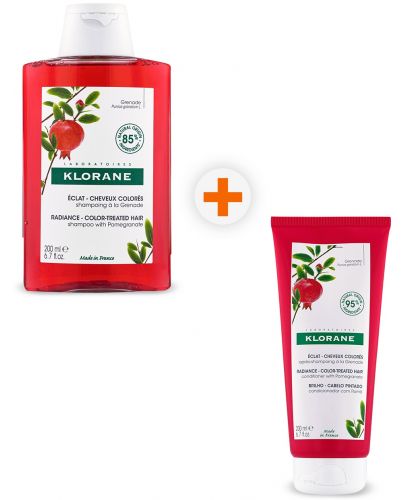 Klorane Pomegranate Комплект - Шампоан и Балсам, 2 x 200 ml (Лимитирано) - 1