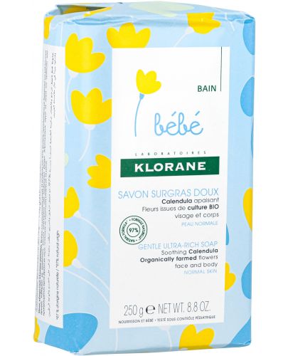 Klorane Bebe Calendula Нежен сапун за лице и тяло, 250 g - 1