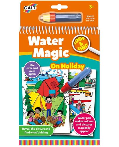 Книжка за оцветяване с вода Galt - Потърси и намери, Ваканция - 1