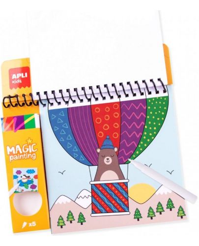 Книжка за оцветяване Apli Kids - с 5 магически маркера - 2