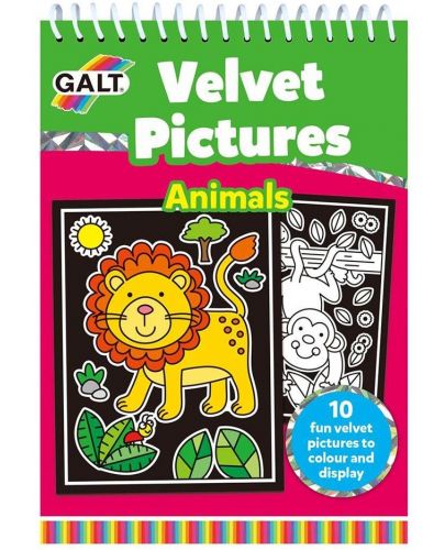 Книжка за оцветяване с кадифе Galt - Животни - 1