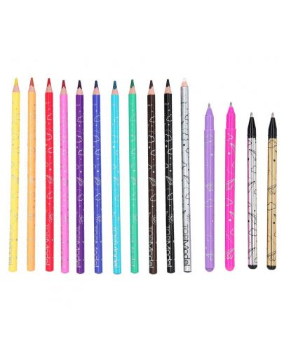Книжка за оцветяване Depesche TopModel с комплект моливи и химикалки - 6
