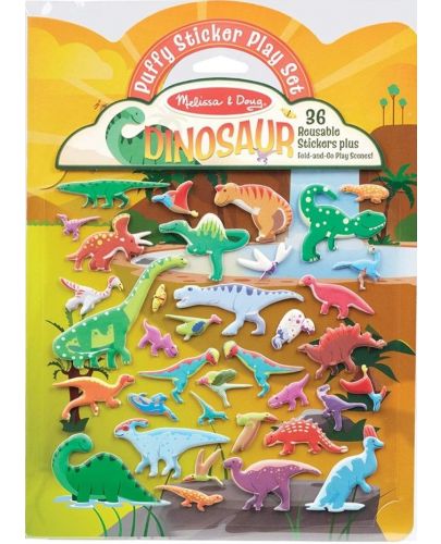 Книжка със стикери Melissa & Doug - Динозаври, за многократна употреба  - 1