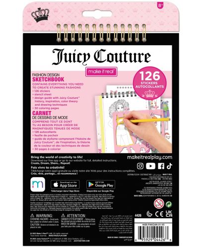Книжка за оцветяване Make it Real - Моден дизайн Juicy Couture, със стикери - 7
