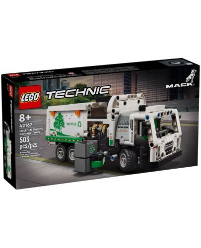 Конструктор LEGO Technic - Електрически камион за боклук Mack LR  (42167) - 1