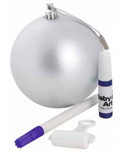 Коледна топка за бебешки отпечатък Baby Art - Сребриста - 3