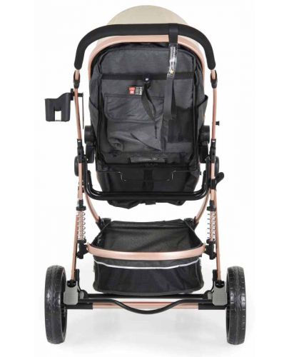 Комбинирана бебешка количка Moni - Ciara, бежова с черно - 5
