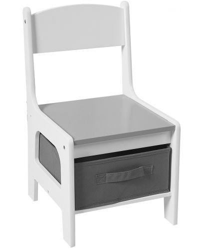 Комплект детска двустранна маса с черна дъска и 2 столчета Ginger Home - Бяло-сиво - 4