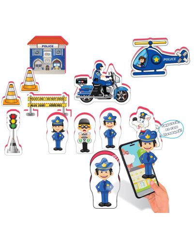 Комплект говорещи играчки Jagu - Полиция, 11 части - 2