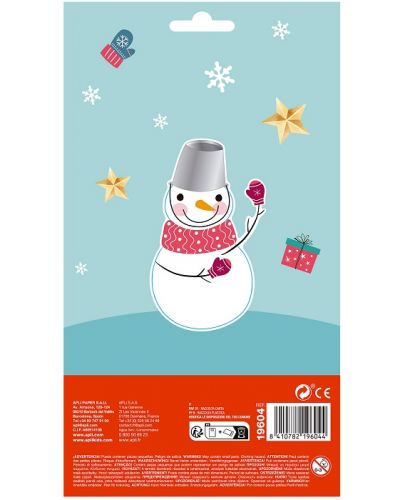 Коледни обемни стикери  Коледна топка Apli - Снежен човек, 20 броя - 2
