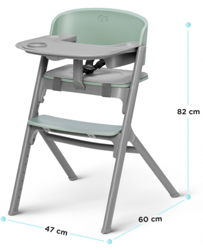 Комплект столче за хранене и шезлонг KinderKraft - Livy и Calmee, зелени - 7