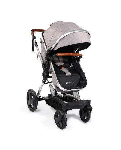 Комбинирана детска количка Moni - Veyron, светлосива - 1