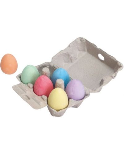 Комплект цветни яйца от тебешир Bigjigs, 6 броя - 2
