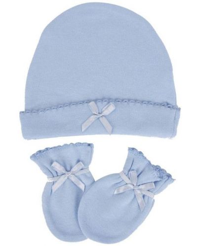 Комплект шапка с ръкавички Sevi Baby - Син - 1