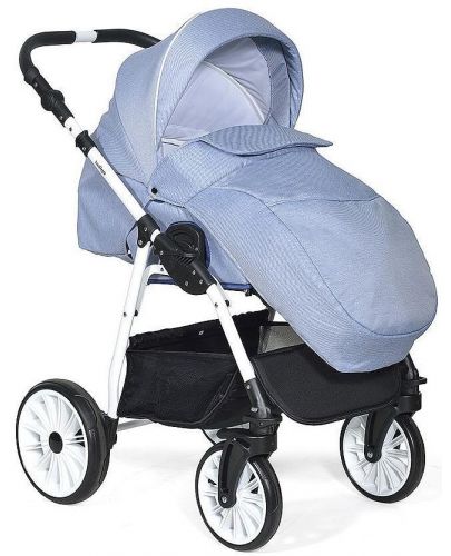 Комбинирана количка Baby Giggle - Alpina, 2 в 1, синя - 6