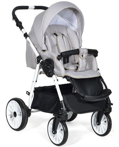Комбинирана количка Baby Giggle - Alpina, 2 в 1, светлосива - 2