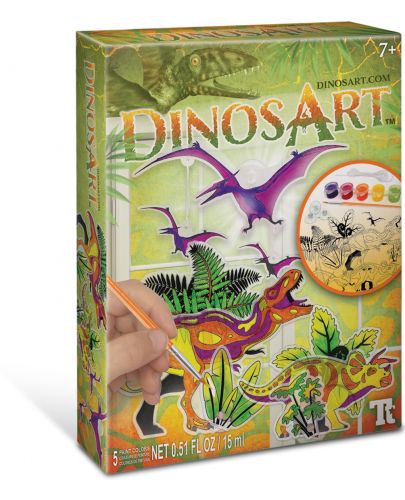Комплект DinosArt - Оцвети фигурките на динозаври - 1