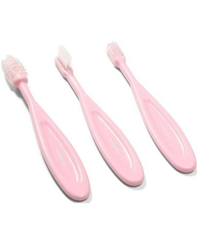 Комплект четки за зъби Babyono - 550/02, розови, 3 броя - 3