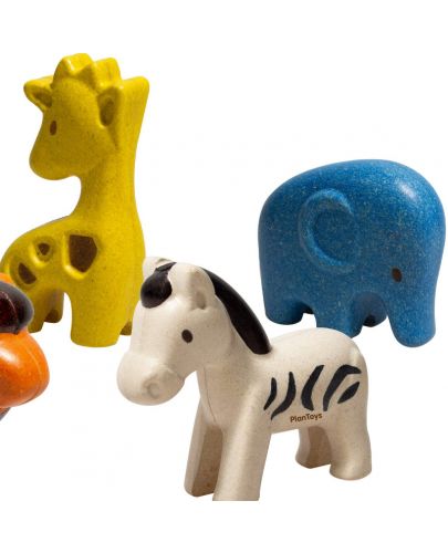 Комплект дървени играчки PlanToys - Животни - 3