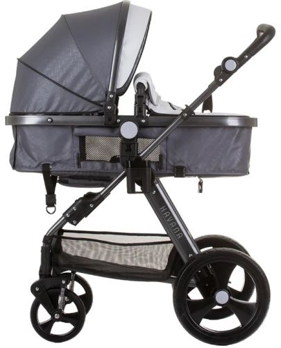 Комбинирана бебешка количка Chipolino - Хавана, сребристо сива - 3