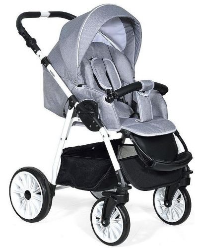 Комбинирана количка Baby Giggle - Alpina, 2 в 1, тъмносива - 2
