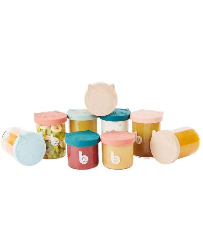 Комплект стъклени купички за храна Babymoov - ISY Bowls, 9 броя - 1
